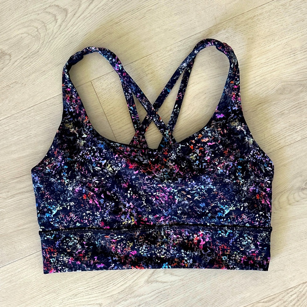 Lululemon Energy Longline Bra Floral Spray Multi 6 EUC